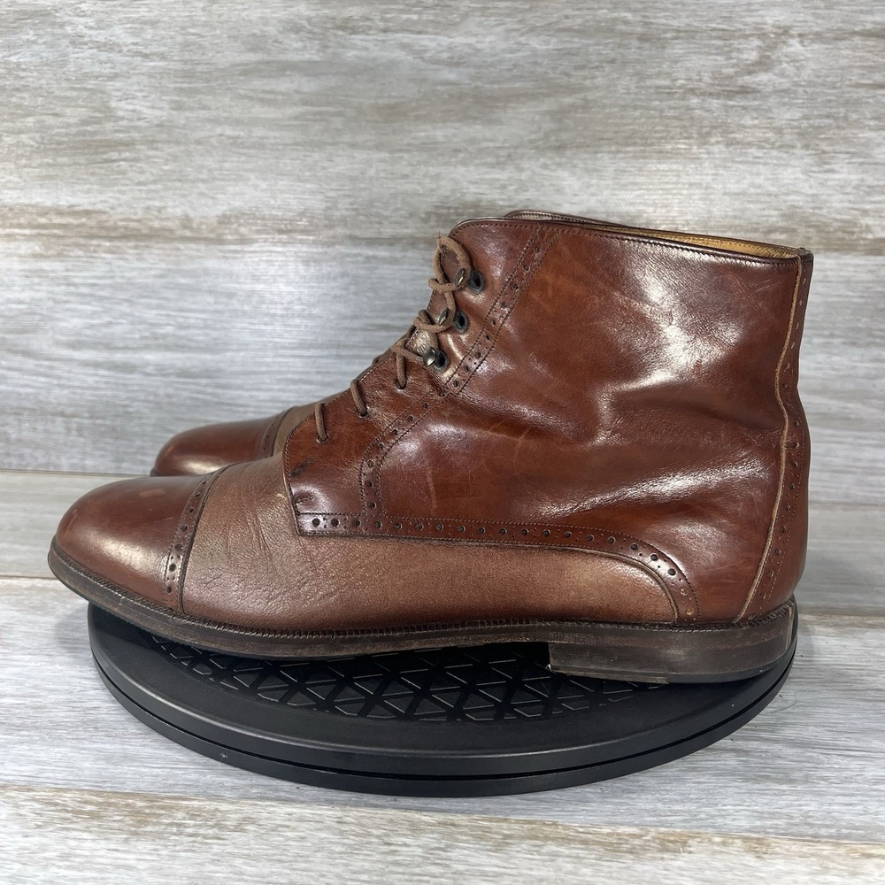 Mezlan Men's Brown Leather Handmade Vintage Dress Boots Size 10 M